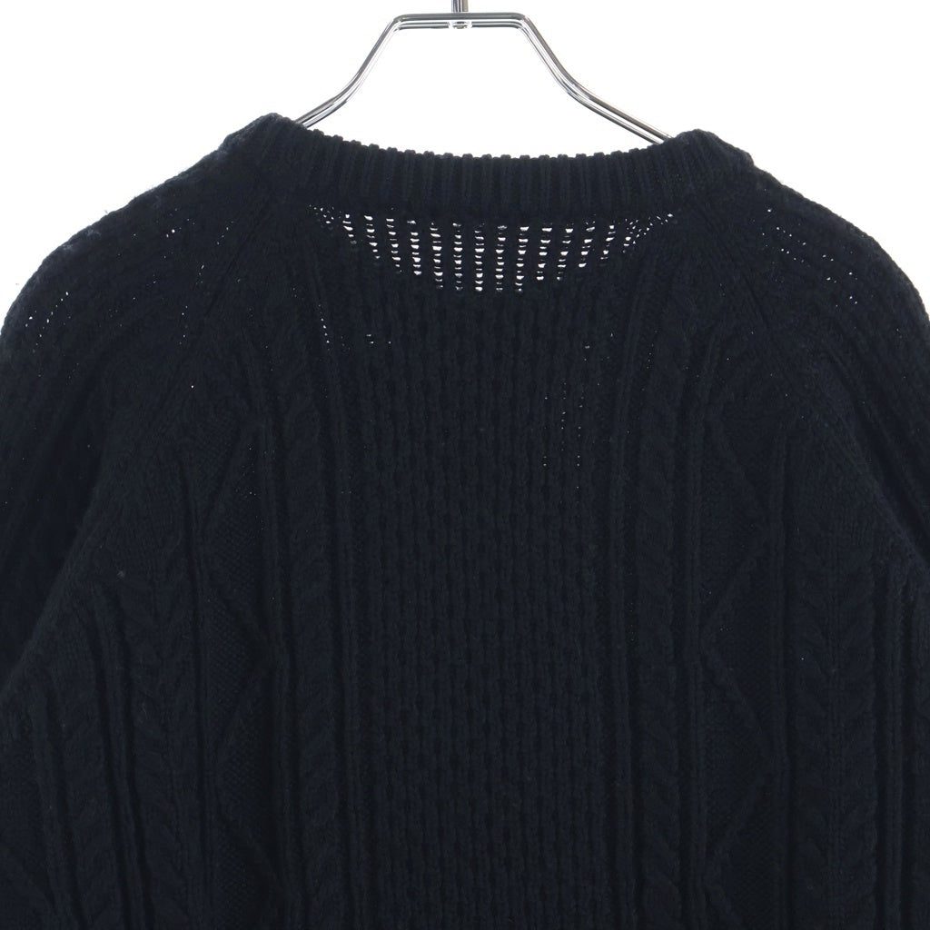 DENHAM(デンハム) ALAN KNIT SWEATER アラン ケーブル ウール ニット セーター ブラック 01-22-10-71-070