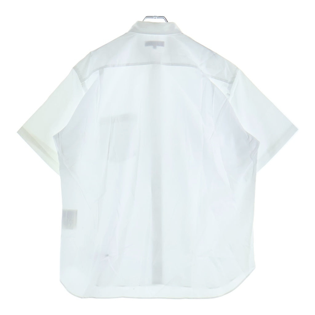 COMME des GARCONS HOMME(コムデギャルソンオム) 24SS 裾ロゴ刺繍 コットンブロード オーバーサイズ 半袖シャツ ホワイト HM-B103 AD2023