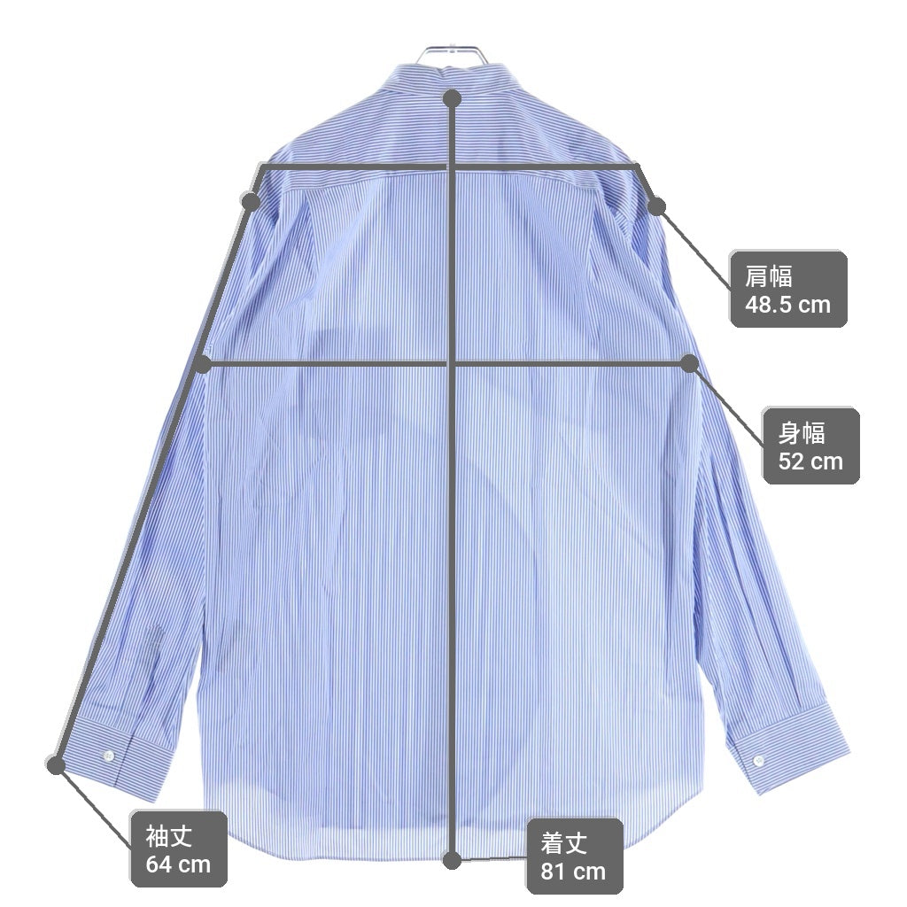 COMME des GARCONS SHIRT(コムデギャルソンシャツ) ストライプ パッチワーク 再構築 長袖シャツ ホワイト/ブルー W27070