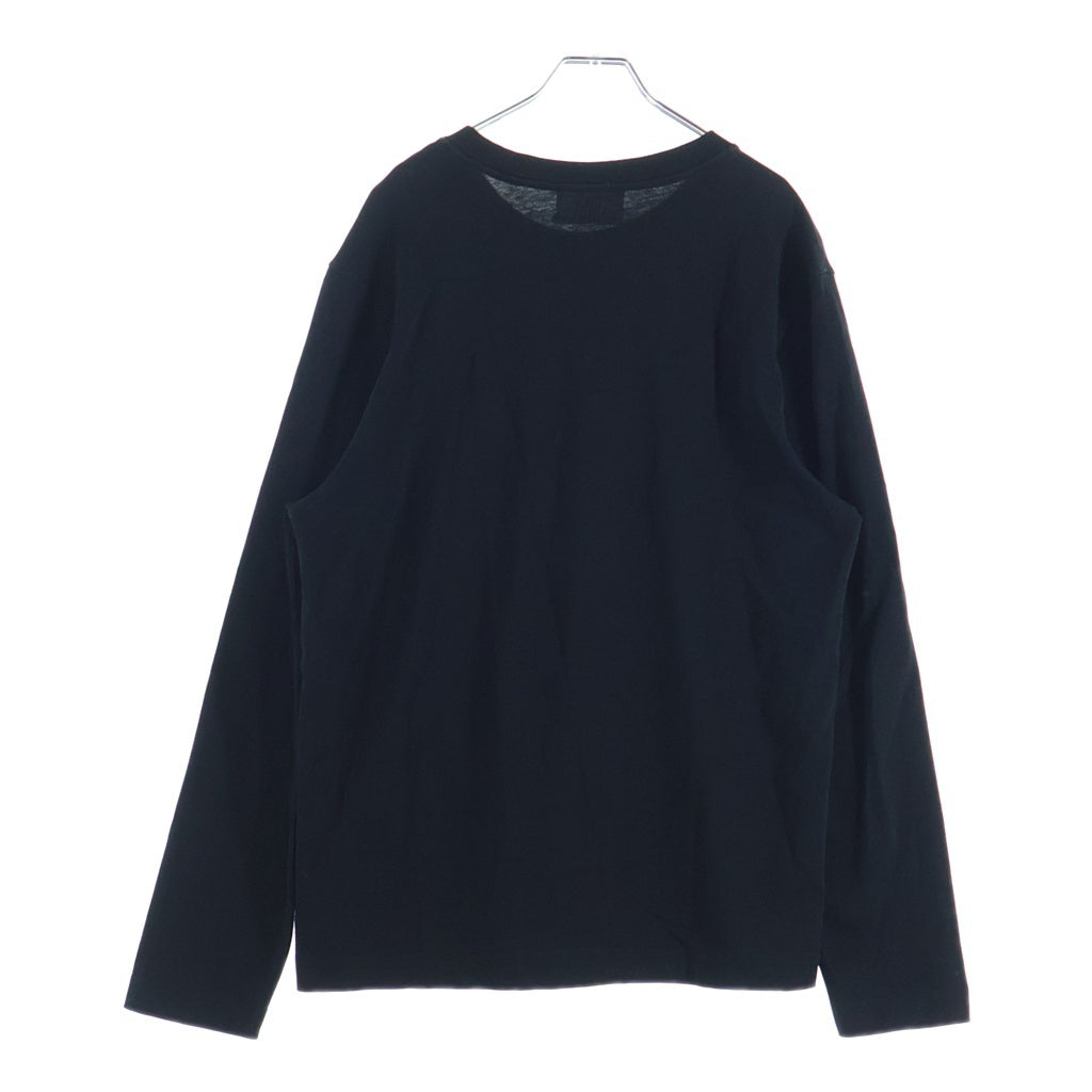 AMI Alexandre Mattiussi(アミアレクサンドルマテュッシ) AMI de Coeur ハートロゴ刺繍 クルーネック 長袖Tシャツ カットソー ブラック