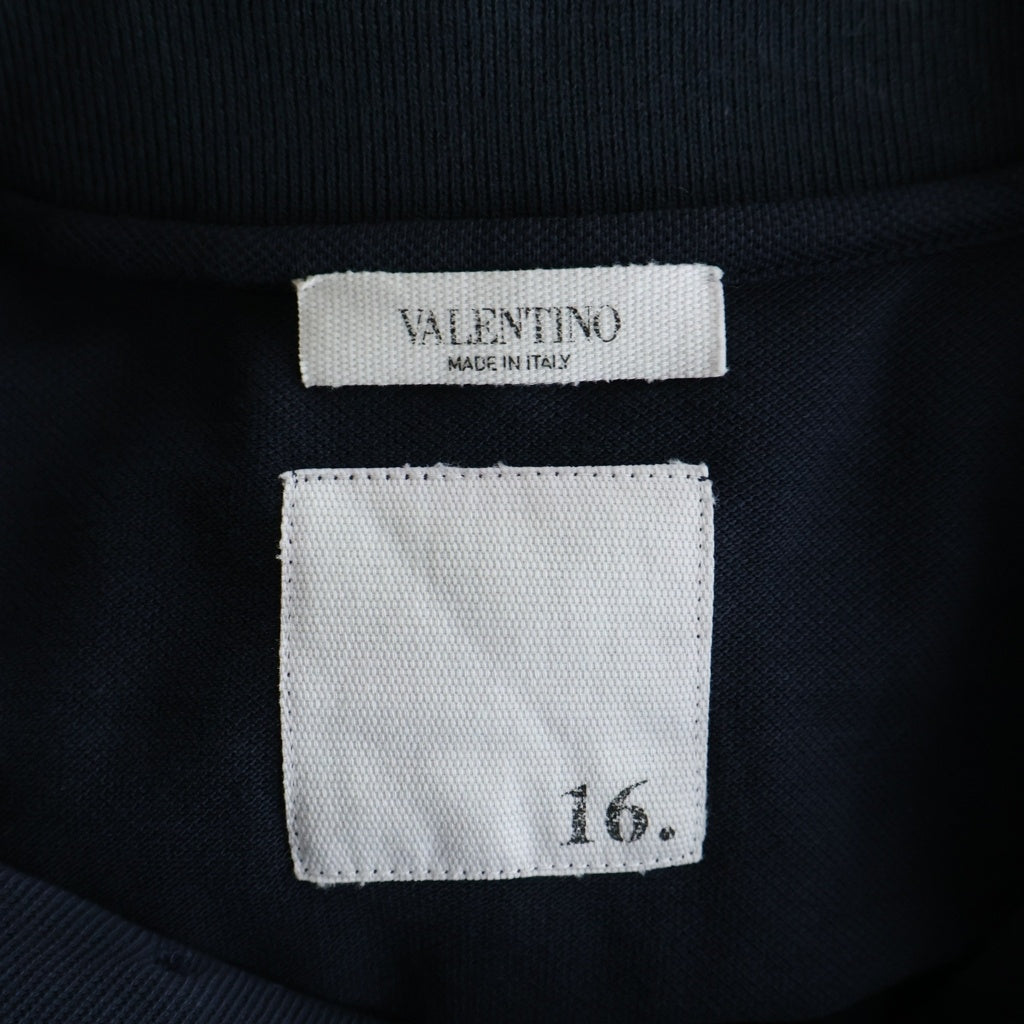 VALENTINO(ヴァレンティノ) サイドロックスタッズ コットン 半袖ポロシャツ ネイビー MV3MH01E47G