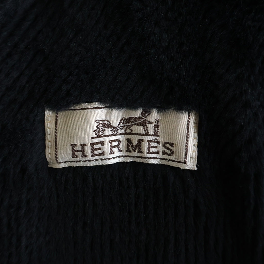 HERMES(エルメス) 裏地ミンクファー レザー ダブルジップ パーカー ジャケット ブラウン