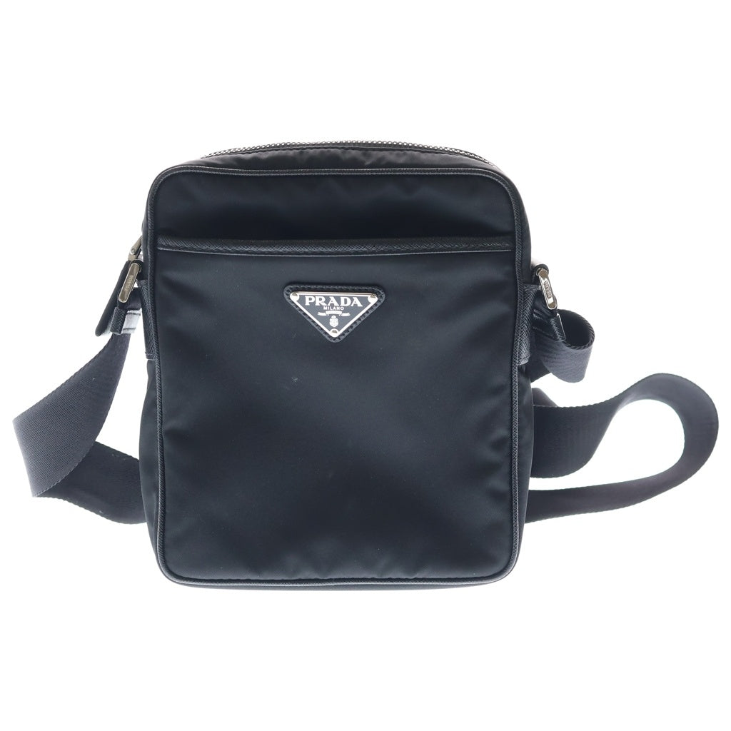 PRADA(プラダ) RE-NYLON トライアングルロゴプレート リナイロン サフィアーノ ショルダーバッグ ブラック 2VH112