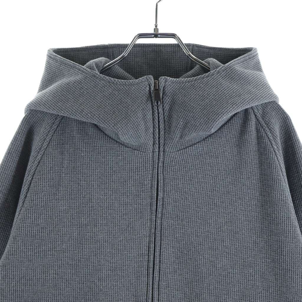 wjk(ダブルジェイケイ) TIGHT HEAVY WAFFLE HOODIE タイトヘビー ワッフル フーディー ジップアップ パーカー グレー WR25S-18