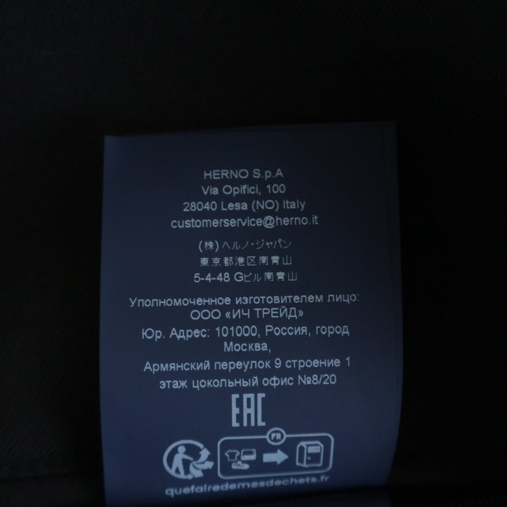 HERNO(ヘルノ) フライフロント ウール ステンカラー ロングコート ブラック IM000378U-33462