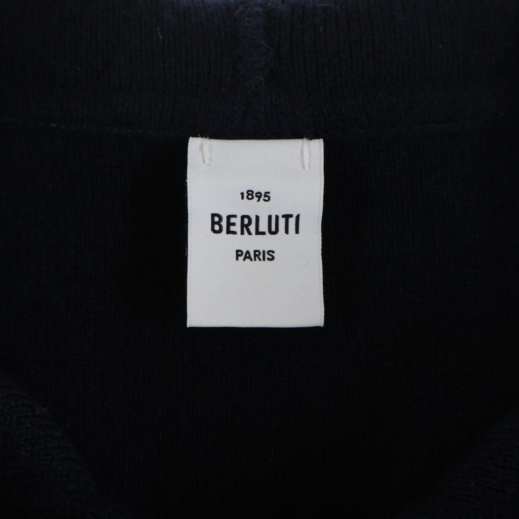 Berluti(ベルルッティ) カリグラフィ カシミヤ ウール レザー ジップアップ パーカー ネイビー R16KCL57YACQ