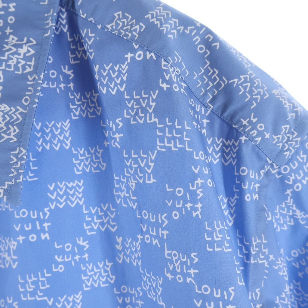 LOUIS VUITTON(ルイヴィトン) 22AW ダミエスプレッド フックディテール コットン 半袖シャツ ブルー RM222M NF4 HNS20W