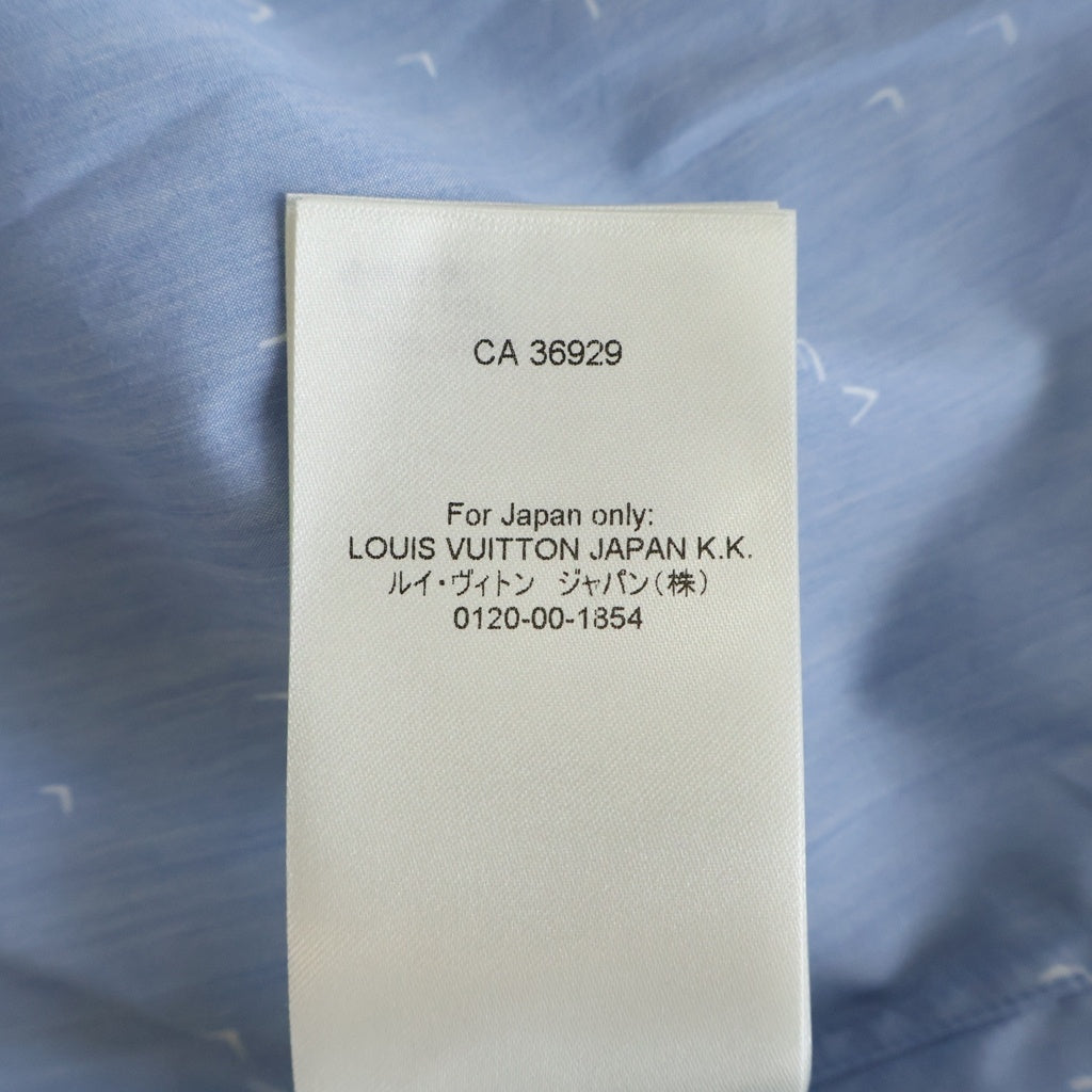 LOUIS VUITTON(ルイヴィトン) 22AW ダミエスプレッド フックディテール コットン 半袖シャツ ブルー RM222M NF4 HNS20W