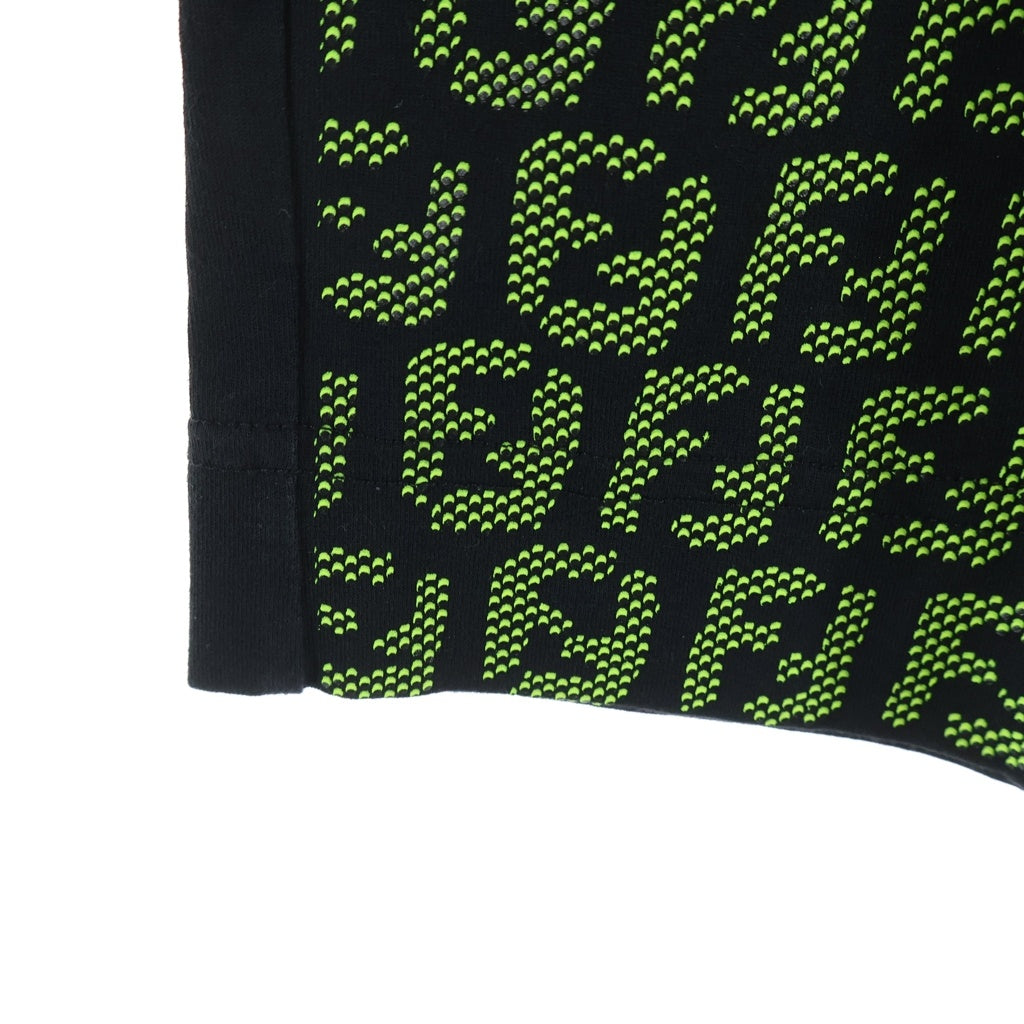 FENDI(フェンディ) ズッカ総柄 オーバーサイズ半袖Tシャツ ブラック/グリーン FY0936 A870