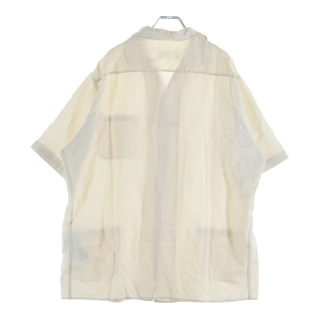 Maison Margiela(メゾンマルジェラ) アセテート コットン リネン オープンカラー 半袖シャツ アイボリー S50DR0009 M35267