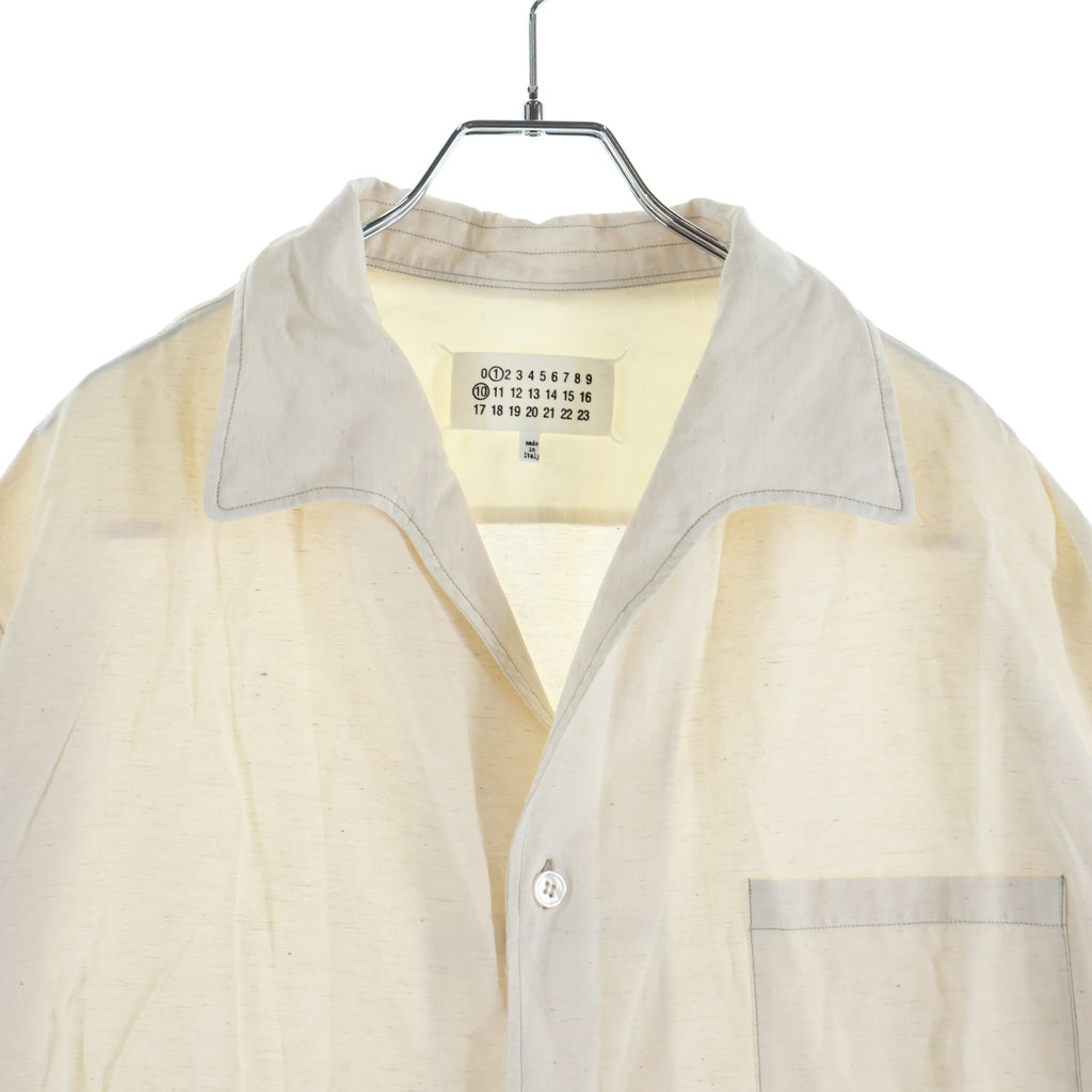 Maison Margiela(メゾンマルジェラ) アセテート コットン リネン オープンカラー 半袖シャツ アイボリー S50DR0009 M35267