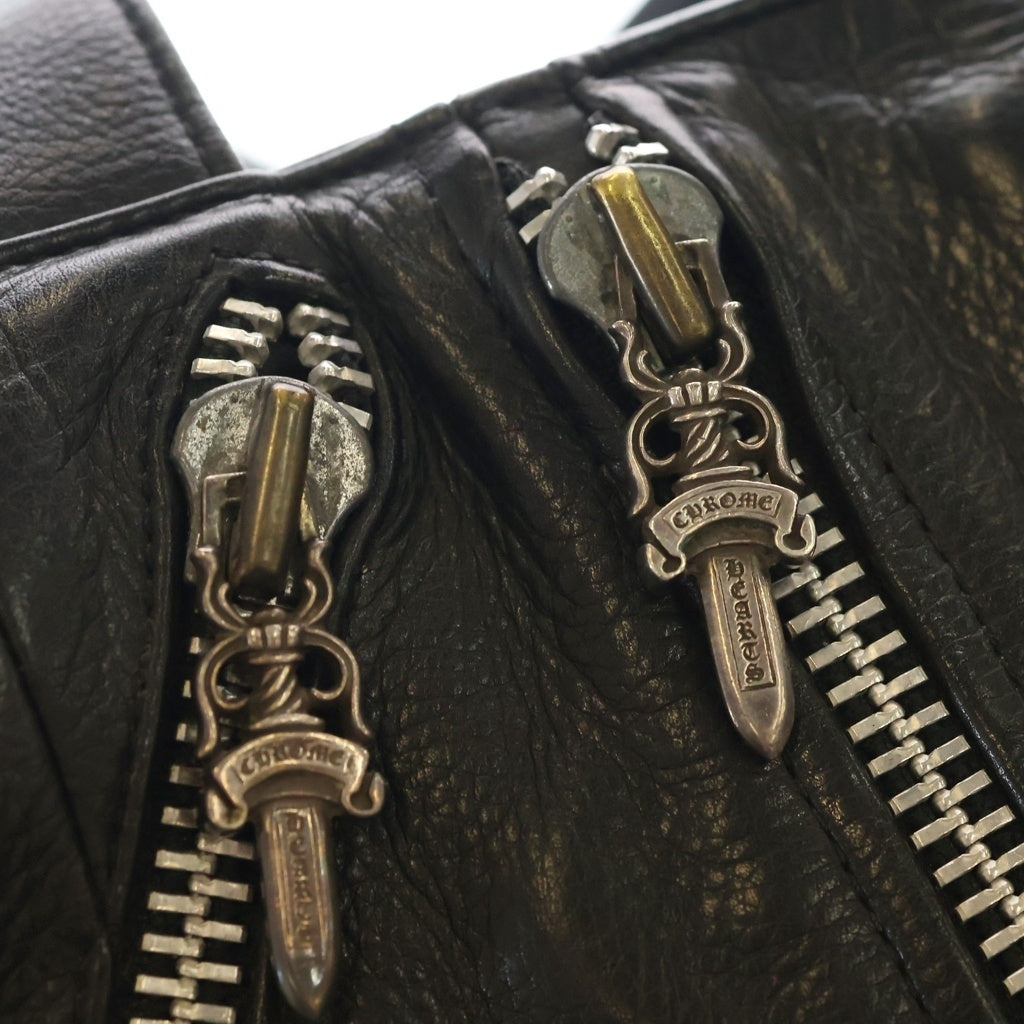 CHROME HEARTS(クロムハーツ) JJ DEAN SMALL JJディーン スモール レザーライダースハンドバッグ ブラック