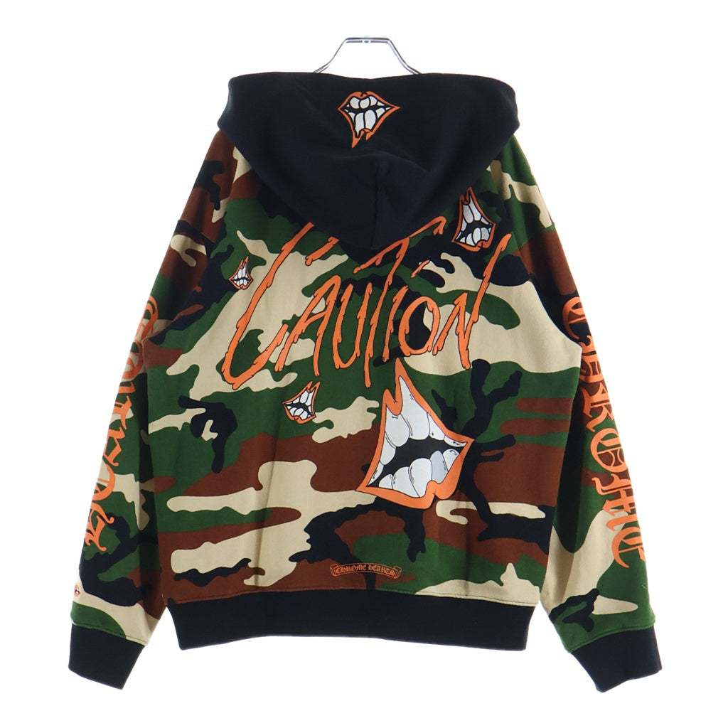 CHROME HEARTS(クロムハーツ) ×MATTY BOY PPO CAUTION PULLOVER マッティボーイ カモフラ総柄 チョンパープリント スウェットプルオーバーパーカー カーキ