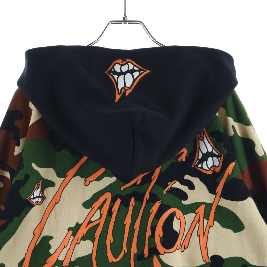 CHROME HEARTS(クロムハーツ) ×MATTY BOY PPO CAUTION PULLOVER マッティボーイ カモフラ総柄 チョンパープリント スウェットプルオーバーパーカー カーキ