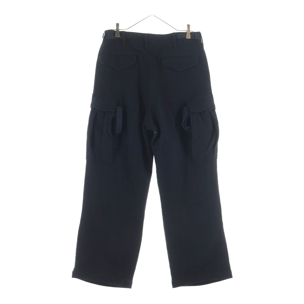 MINEDENIM(マインデニム) Shrunk Wool Cargo ウール 6ポケット カーゴパンツ ブラック 2510-7003