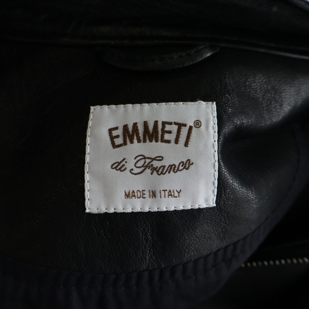 EMMETI(エンメティ) ラムスキン レザー シングルライダースジャケット ブラック