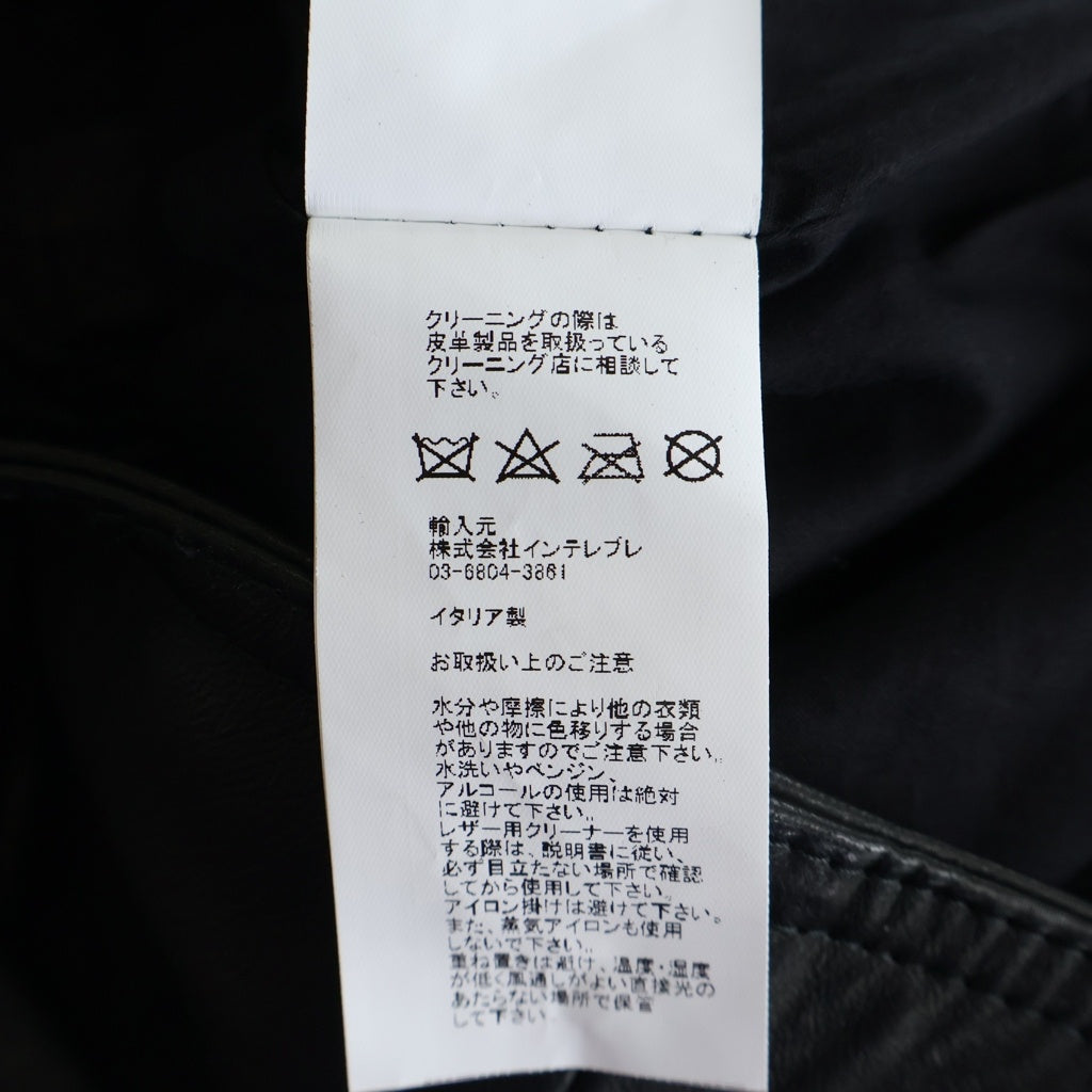 EMMETI(エンメティ) ラムスキン レザー シングルライダースジャケット ブラック