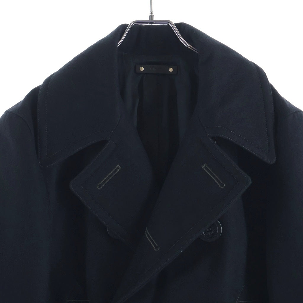 MINEDENIM(マインデニム) 25AW Denim Melton Pea CT 13スター 10B デニムメルトン ウール Pコート ブラック 2511-9003