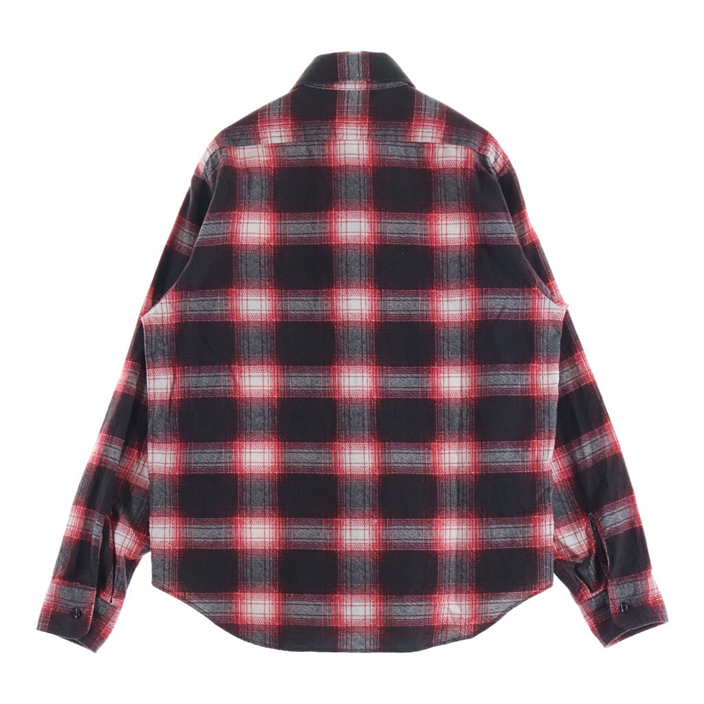 SUBCULTURE(サブカルチャー) 24SS OMBRE CHECK SHIRT オンブレ チェック 長袖シャツ レッド SCSH-S2402