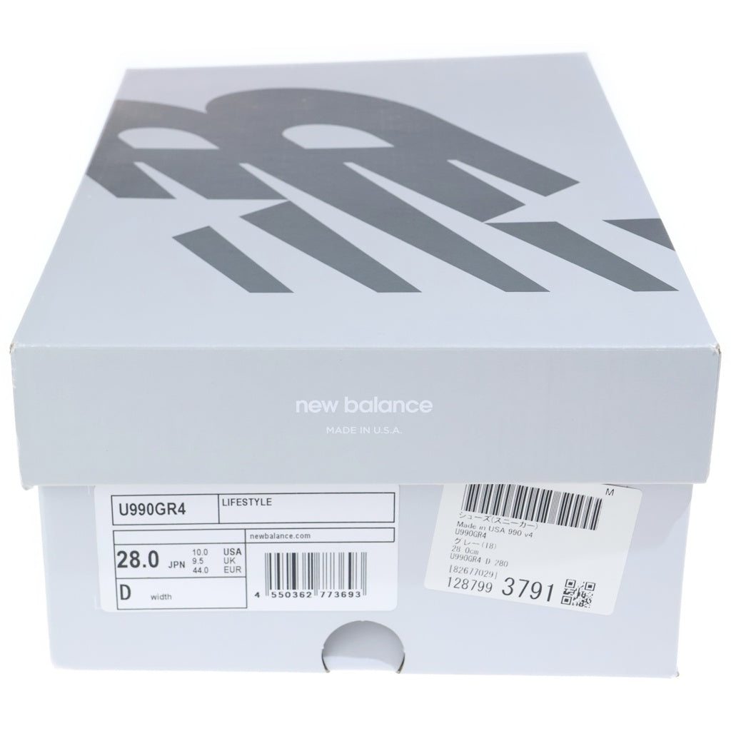 New Balance(ニューバランス) U990GR4 990V4 メッシュ ローカットスニーカー グレー US10/28cm