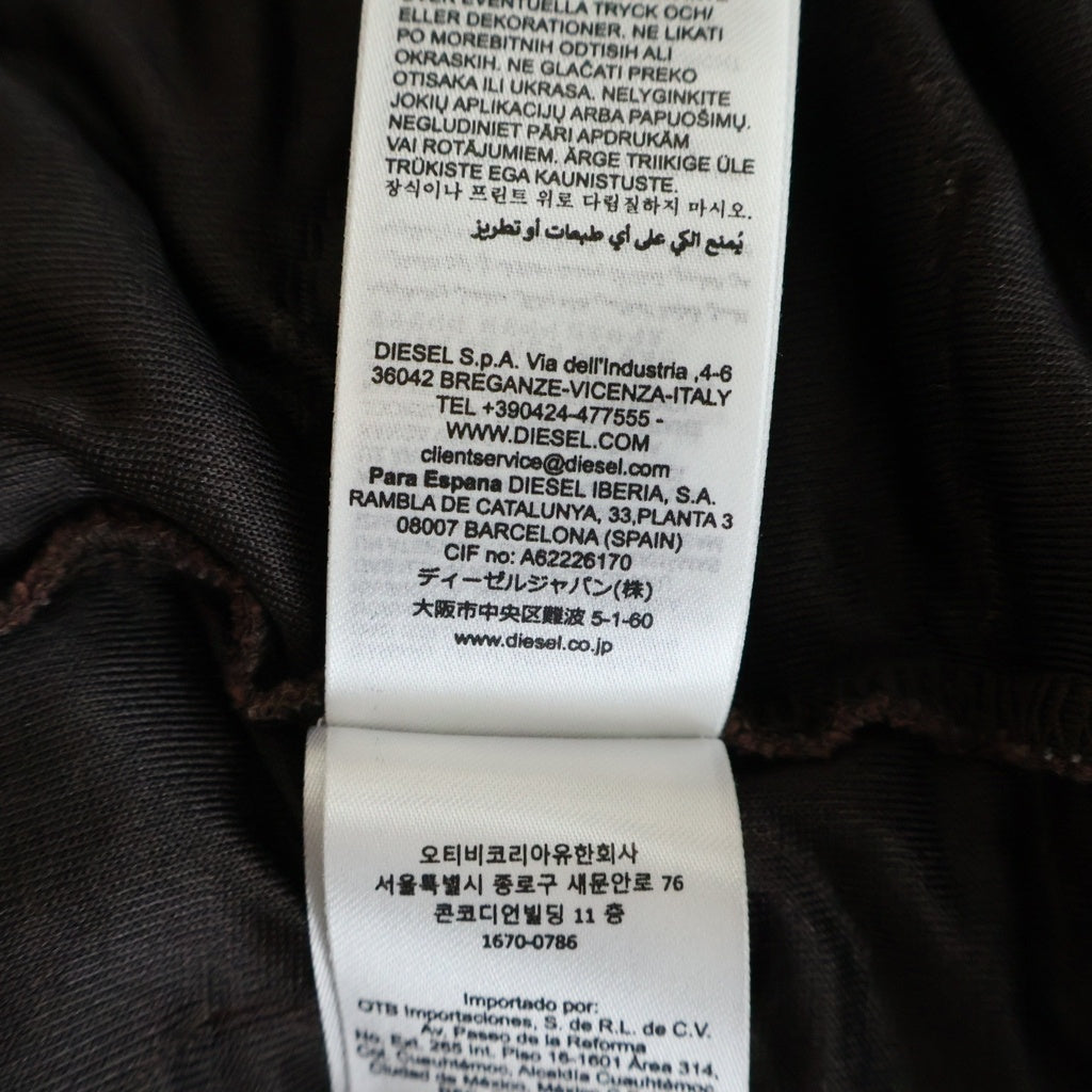 DIESEL(ディーゼル) T-OVERT デストロイド ジャージー ロングスリーブ長袖Tシャツカットソー ブラウン A19516