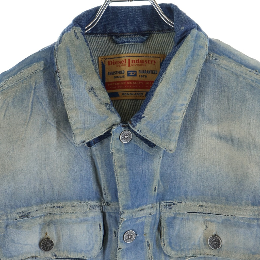 DIESEL(ディーゼル) D-BARCY ダメージ デニムトラッカージャケットインディゴ A14730