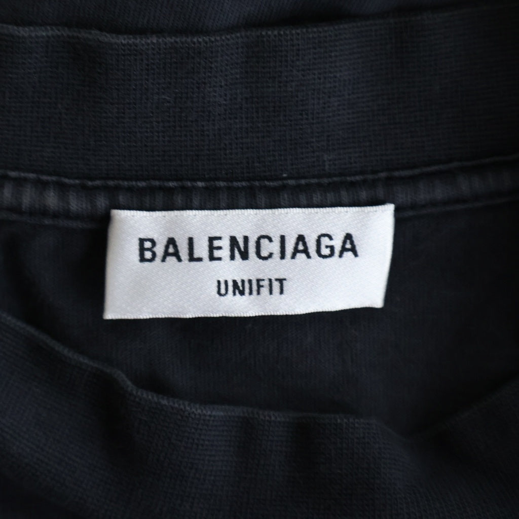 BALENCIAGA(バレンシアガ) バックロゴ ロングスリーブ 長袖Tシャツカットソー ブラック 693950