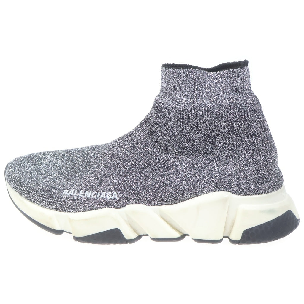 BALENCIAGA(バレンシアガ) SPEED TRAINER スピードトレーナー グリッター ソックスハイカットスニーカー シルバー レディース