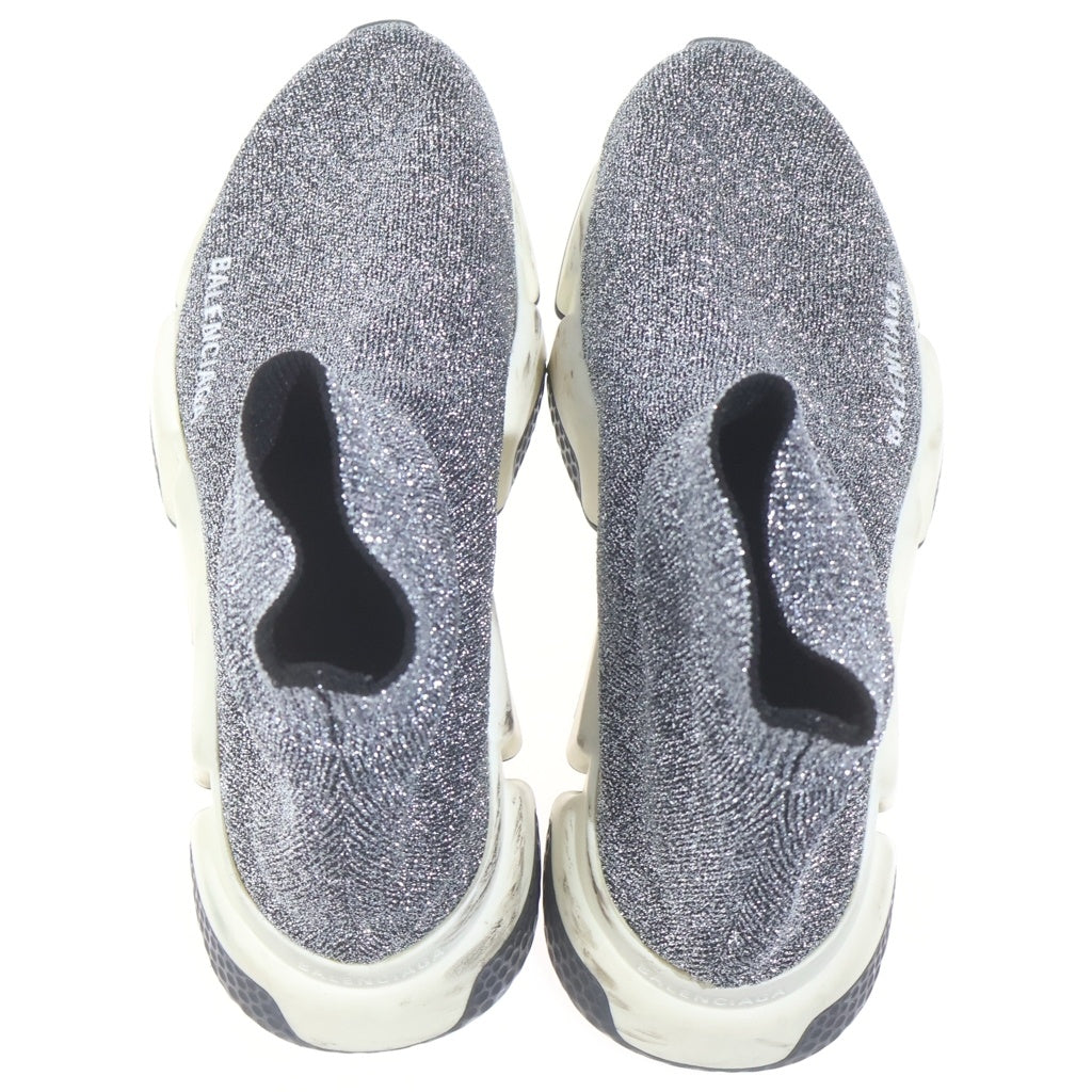 BALENCIAGA(バレンシアガ) SPEED TRAINER スピードトレーナー グリッター ソックスハイカットスニーカー シルバー レディース