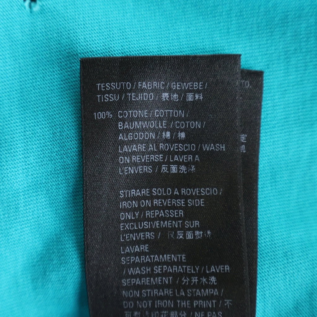 BALENCIAGA(バレンシアガ) 21SS デストロイ加工 ロゴプリント 半袖Tシャツ カットソー ライトブルー 651795