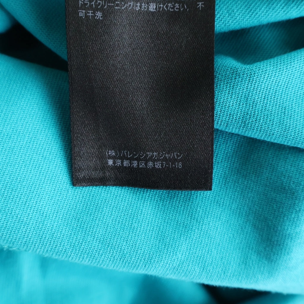 BALENCIAGA(バレンシアガ) 21SS デストロイ加工 ロゴプリント 半袖Tシャツ カットソー ライトブルー 651795