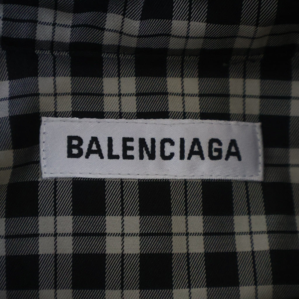 BALENCIAGA(バレンシアガ) チェック柄 ノースリーブ ワンピース ブラック/ホワイト 576677 レディース