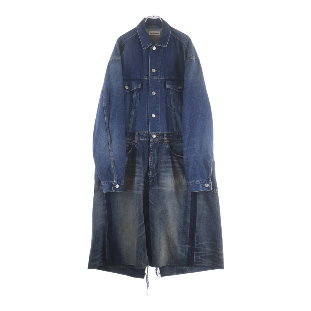 BALENCIAGA(バレンシアガ) ミディアム ウォッシュ デニム ワンピース インディゴ 675232 レディース