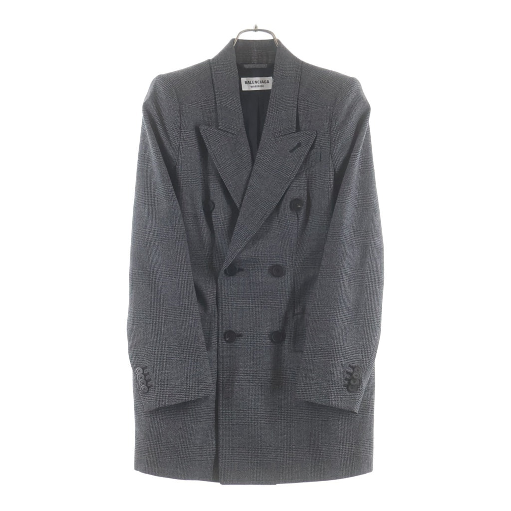BALENCIAGA(バレンシアガ) グレン チェック ダブルジャケット グレー 571279 レディース