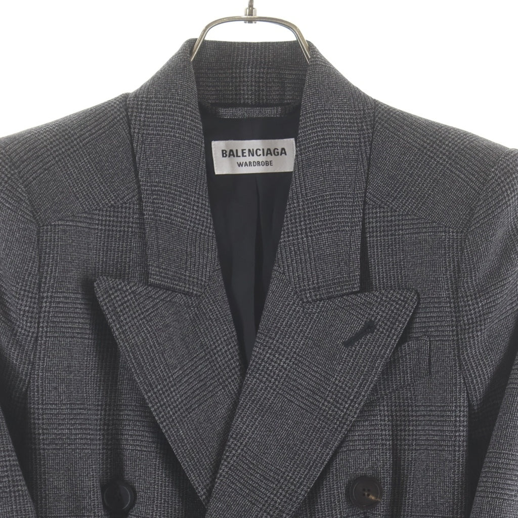 BALENCIAGA(バレンシアガ) グレン チェック ダブルジャケット グレー 571279 レディース