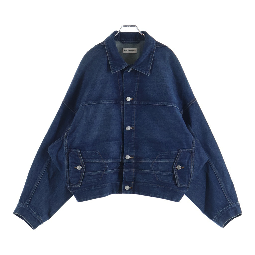 BALENCIAGA(バレンシアガ) 22AW アップサイドダウン デニム トラッカージャケット インディゴ 625989 レディース