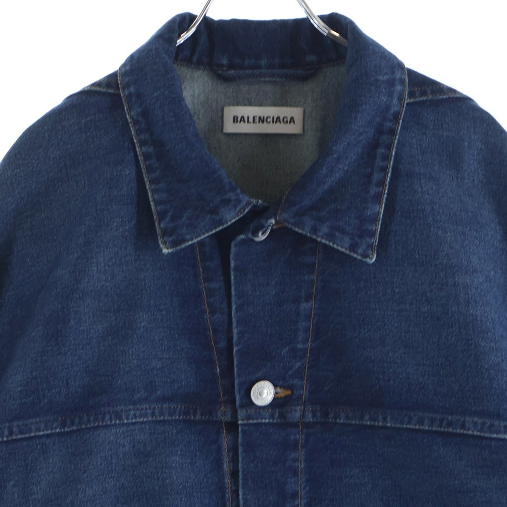 BALENCIAGA(バレンシアガ) 22AW アップサイドダウン デニム トラッカージャケット インディゴ 625989 レディース
