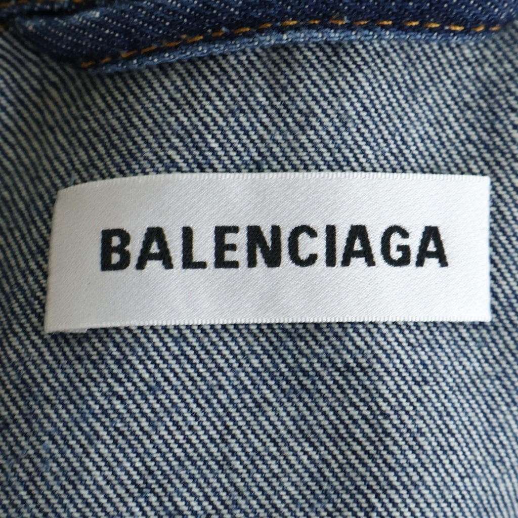 BALENCIAGA(バレンシアガ) 22AW アップサイドダウン デニム トラッカージャケット インディゴ 625989 レディース