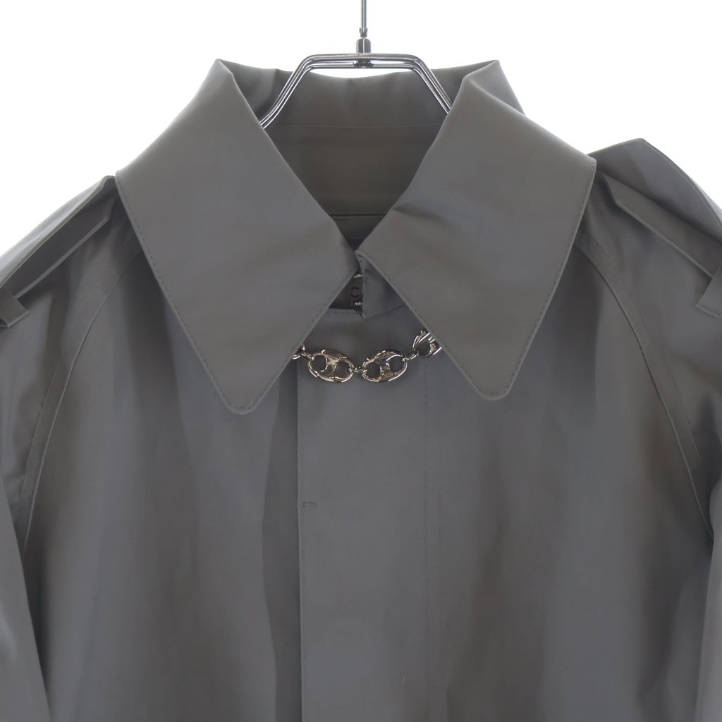 BALENCIAGA(バレンシアガ) チェーン装飾 ステンカラーコート グレー 457602 レディース