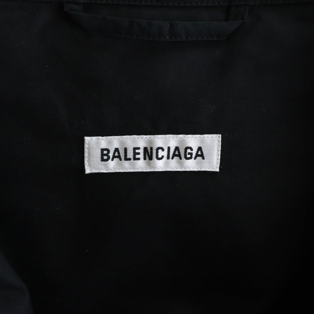 BALENCIAGA(バレンシアガ) 22AW Lifted Collar Shirt オープンカラー 長袖シャツ ブラック 704462