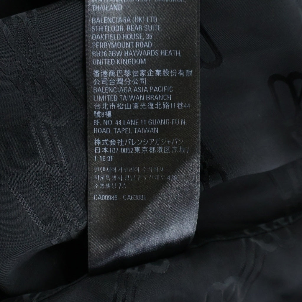 BALENCIAGA(バレンシアガ) ロゴ総柄 シルク 長袖シャツ ブラック 681813 レディース