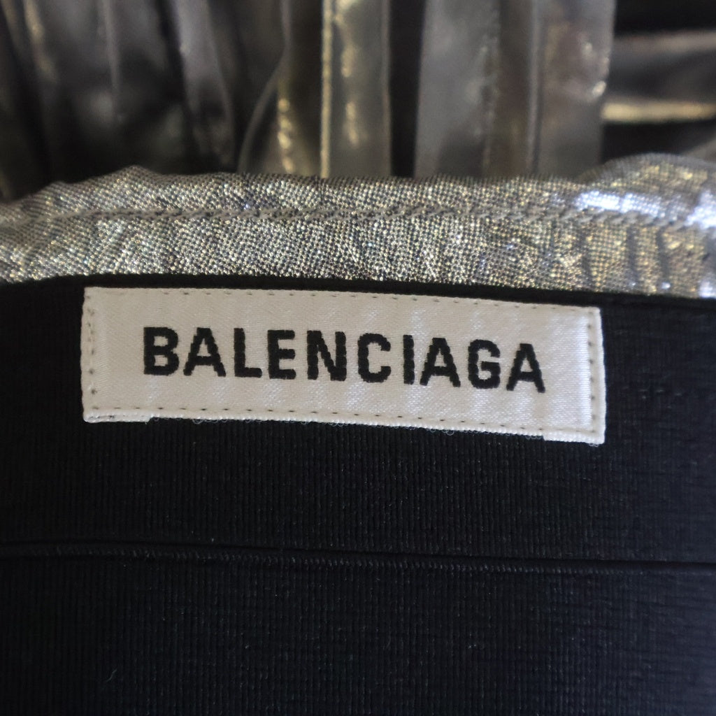 BALENCIAGA(バレンシアガ) シルク ポリエステル プリーツ ロングスカート シルクスカート シルバー 601169 レディース