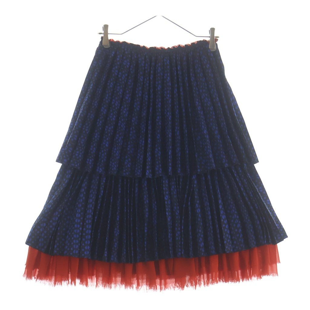 COMME des GARCONS COMME des GARCONS(コムデギャルソンコムデギャルソン) ドット レイヤード プリーツ スカート ブラック/ブルー RA-S008 AD2007 レディース