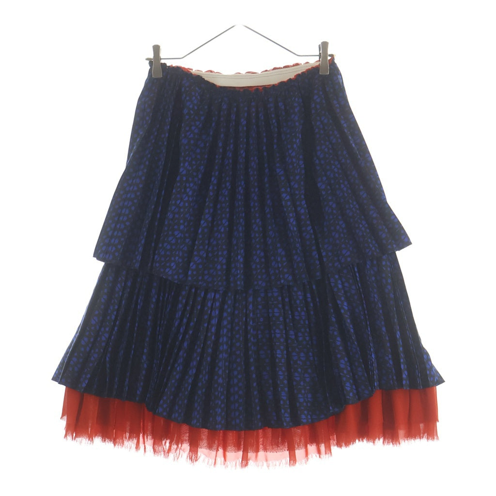 COMME des GARCONS COMME des GARCONS(コムデギャルソンコムデギャルソン) ドット レイヤード プリーツ スカート ブラック/ブルー RA-S008 AD2007 レディース