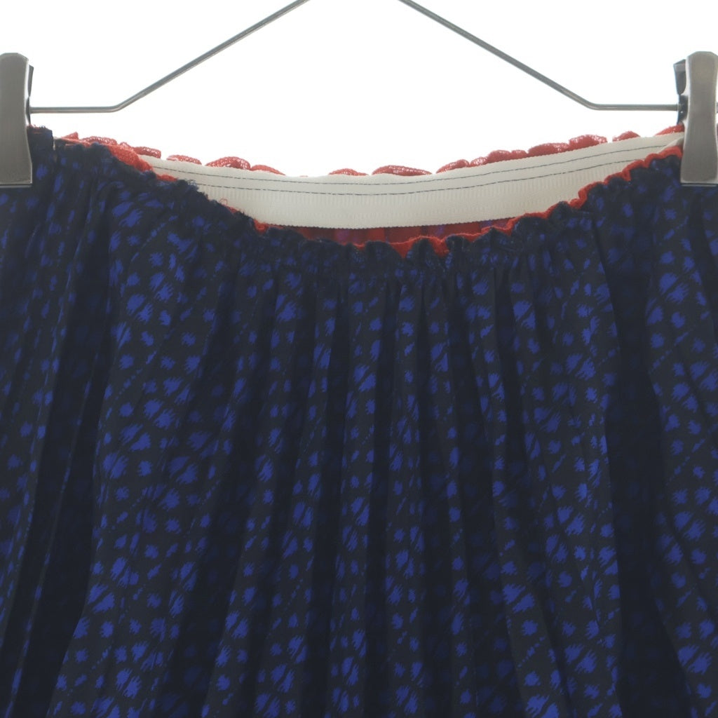 COMME des GARCONS COMME des GARCONS(コムデギャルソンコムデギャルソン) ドット レイヤード プリーツ スカート ブラック/ブルー RA-S008 AD2007 レディース