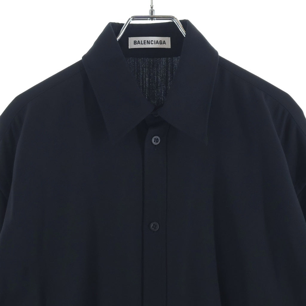 BALENCIAGA(バレンシアガ) コットンツイル スタッフ 長袖シャツ ブラック 616456