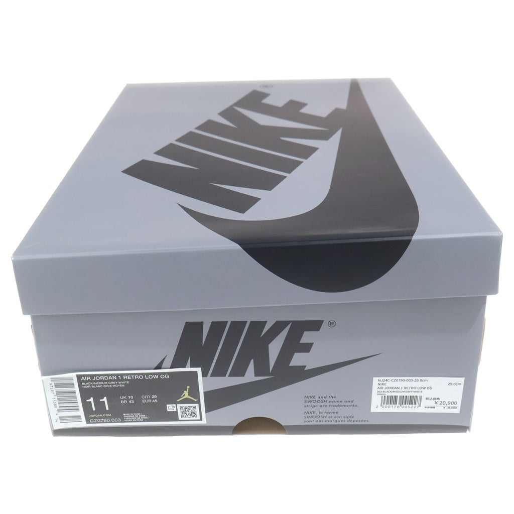 NIKE(ナイキ) AIR JORDAN1 RETRO LOW OG SHADOW CZ0790-003 エアジョーダン1 レトロ シャドウ ローカットスニーカー ブラック/グレー US11/29cm