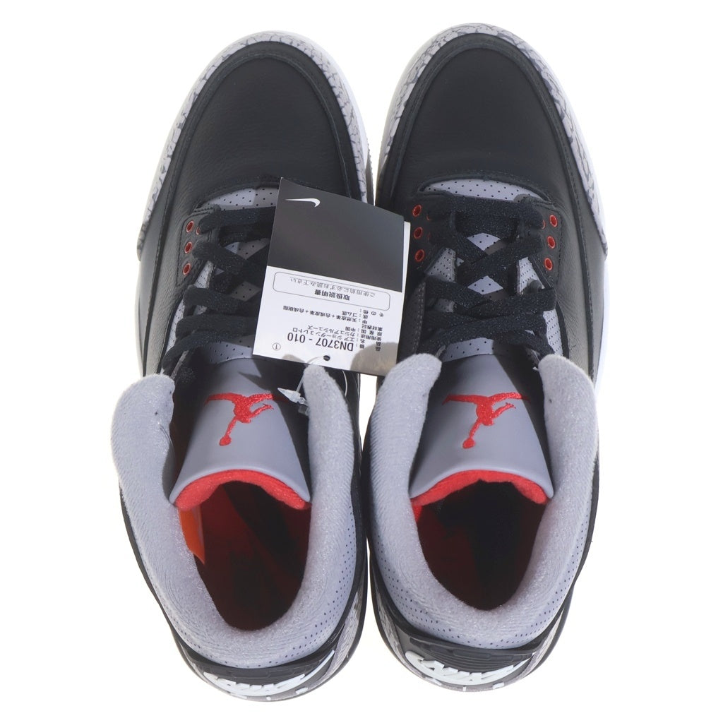 NIKE(ナイキ) AIR JORDAN3 RETRO BLACK CEMENT DN3707-010 エアジョーダン3 レトロ ブラックセメント ハイカットスニーカー ブラック/グレー US11/29cm