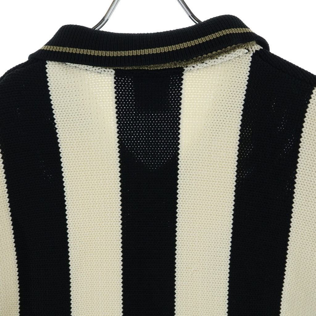 F.C.R.B./F.C.Real Bristol/FCRB(エフシーアールビー/エフシーレアルブリストル) 25AW STRIPE KNIT SHIRT ストライプ ニットシャツ ブラック/ベージュ FCRB-252086