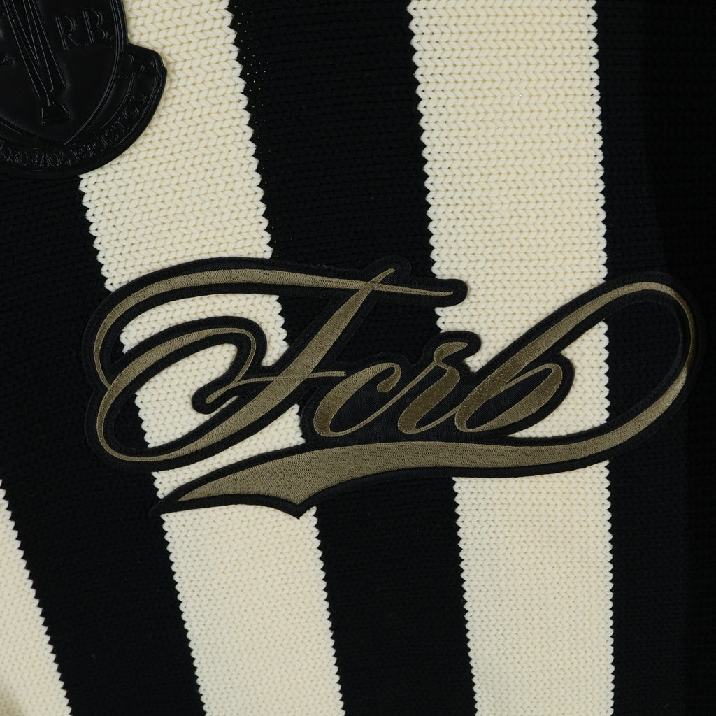 F.C.R.B./F.C.Real Bristol/FCRB(エフシーアールビー/エフシーレアルブリストル) 25AW STRIPE KNIT SHIRT ストライプ ニットシャツ ブラック/ベージュ FCRB-252086